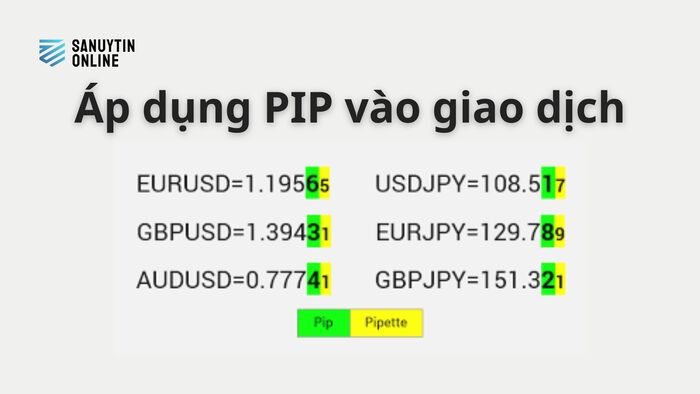 Cách áp dụng Pip vào giao dịch