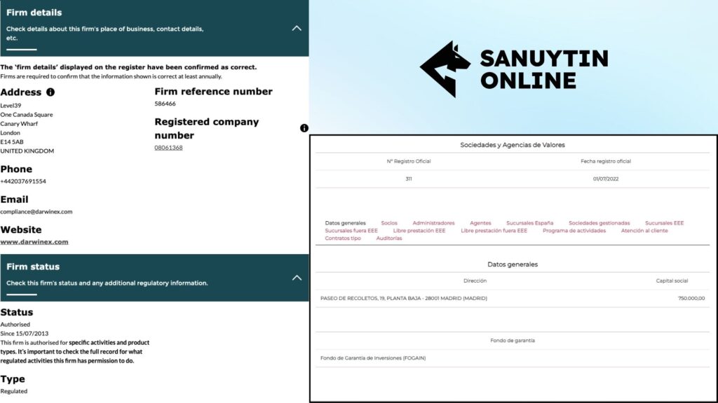 Thông tin chi tiết về giấy phép FCA và CNMV của sàn Darwinex