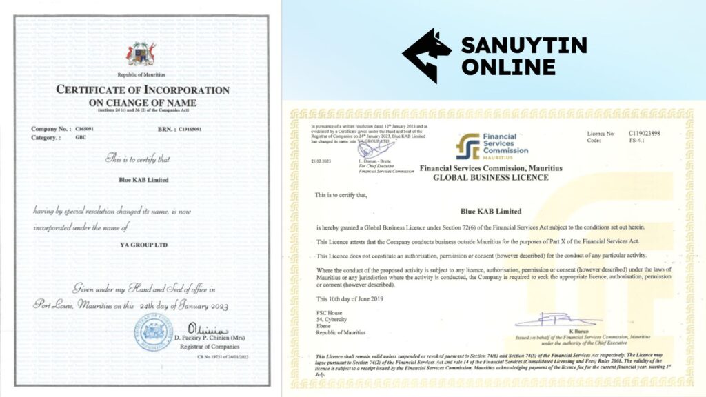 Thông tin chi tiết về giấy phép FSC Mauritius của sàn YaMarkets