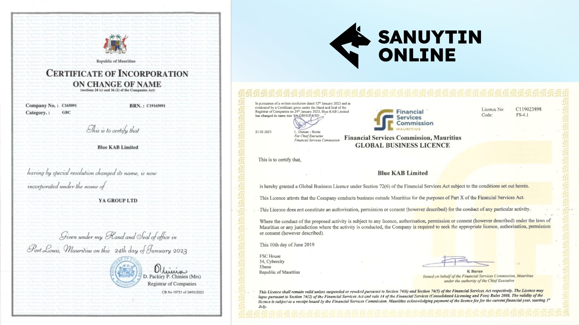 Thông tin chi tiết về giấy phép FSC Mauritius của sàn YaMarkets Thông tin chi tiết về giấy phép FSC Mauritius của sàn YaMarkets