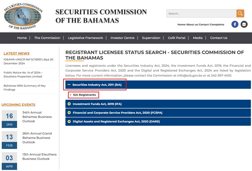 Chọn SIA Registrants