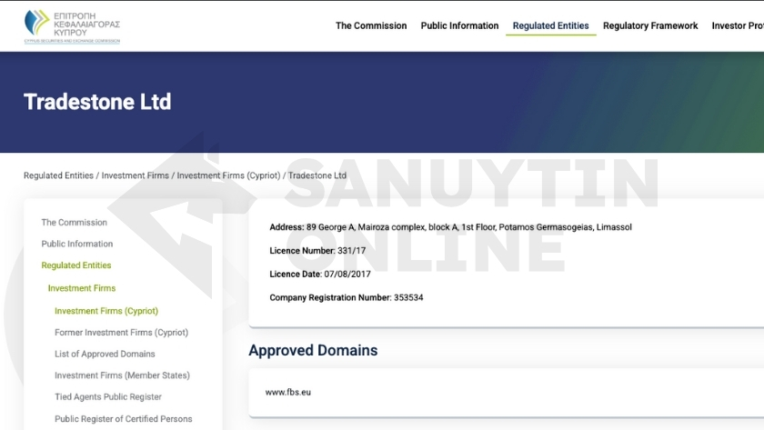 Thông tin chi tiết về giấy phép CySEC của sàn FBS