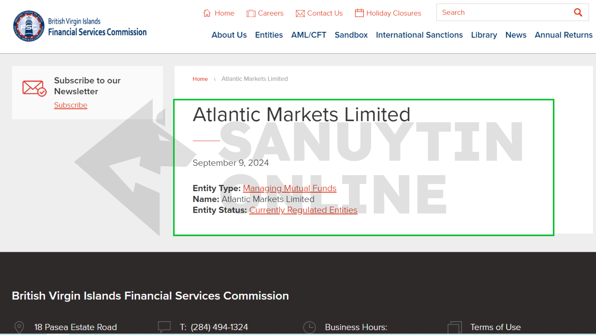 Giấy phép BVI được cấp loại "Managing Mutual Funds" của sàn Titan FX