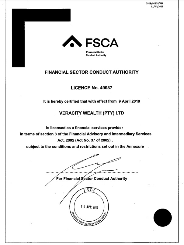 Giấy phép FSCA của sàn Neex