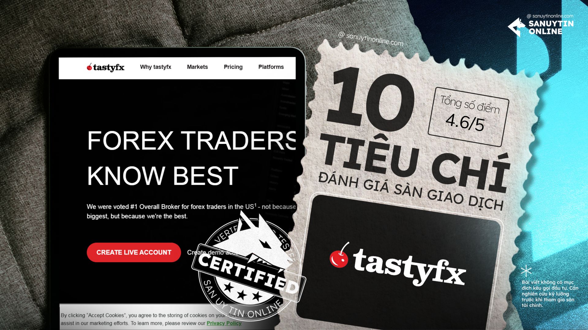 Đánh giá sàn Tastyfx dựa trên 10 tiêu chí
