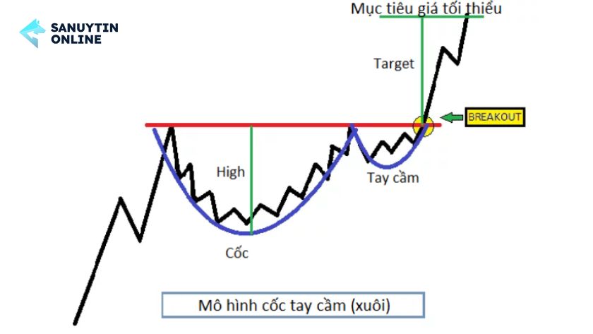 Mô hình cốc tay cầm xuôi