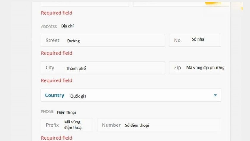 Hướng dẫn người dùng nhập thông tin thanh toán chi tiết trên eToro theo từng phương thức Giao diện điền thông tin cá nhân và chi tiết thanh toán khi nạp tiền trên eToro