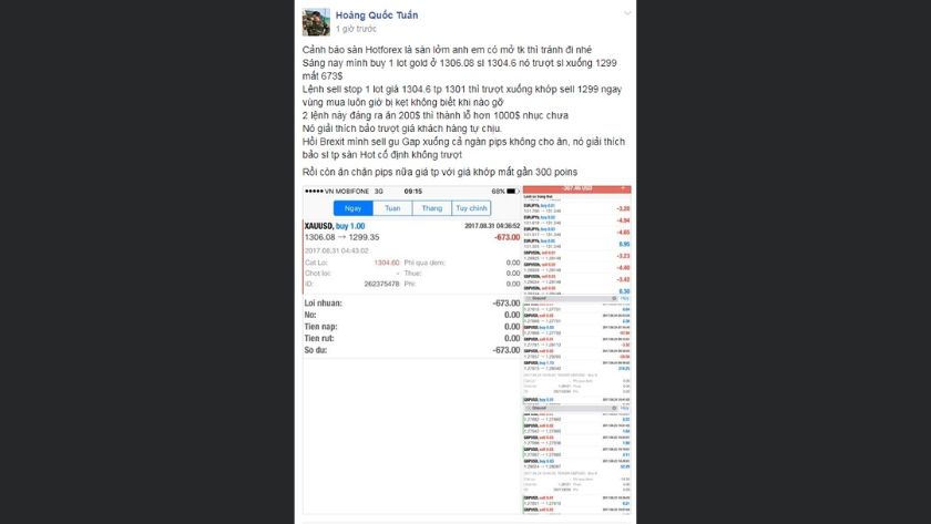 Trader Việt tố HFM trượt giá mạnh khi giao dịch vàng và phản hồi thiếu trách nhiệm từ sàn