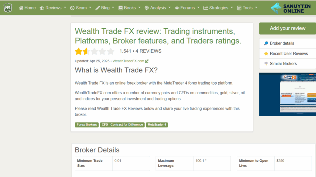 Đánh giá sàn Wealth FX