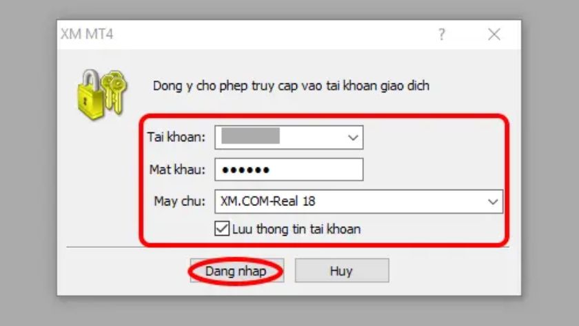 Nhập ID và password