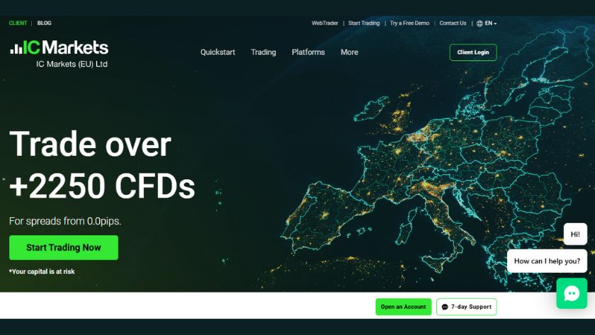 website chính thức của IC Markets, thể hiện môi trường giao dịch minh bạch và thân thiện với nhà đầu tư. Ảnh chụp giao diện website chính thức của IC Markets với nền giao dịch chuyên nghiệp