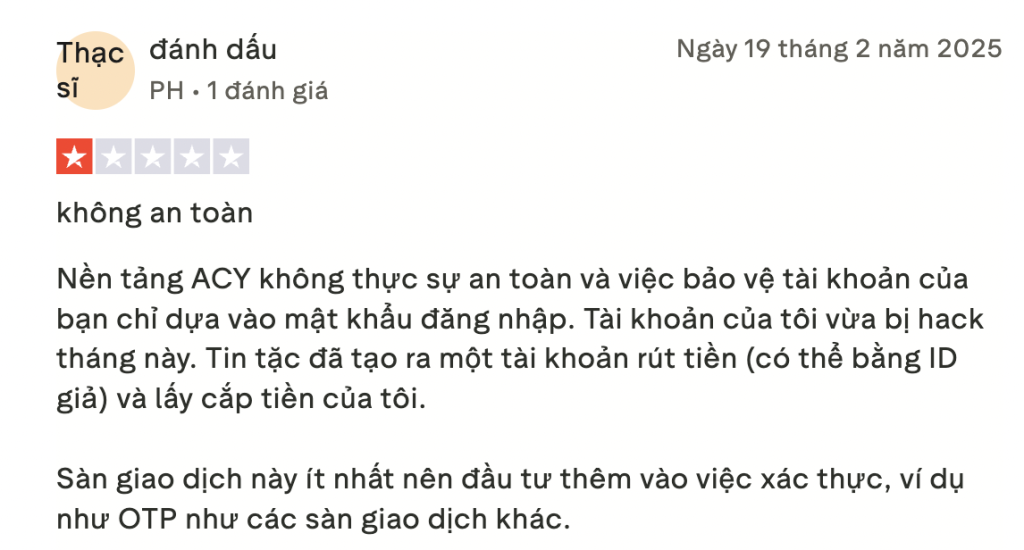 Đánh giá từ nhà đầu tư về độ bảo mật của sàn 