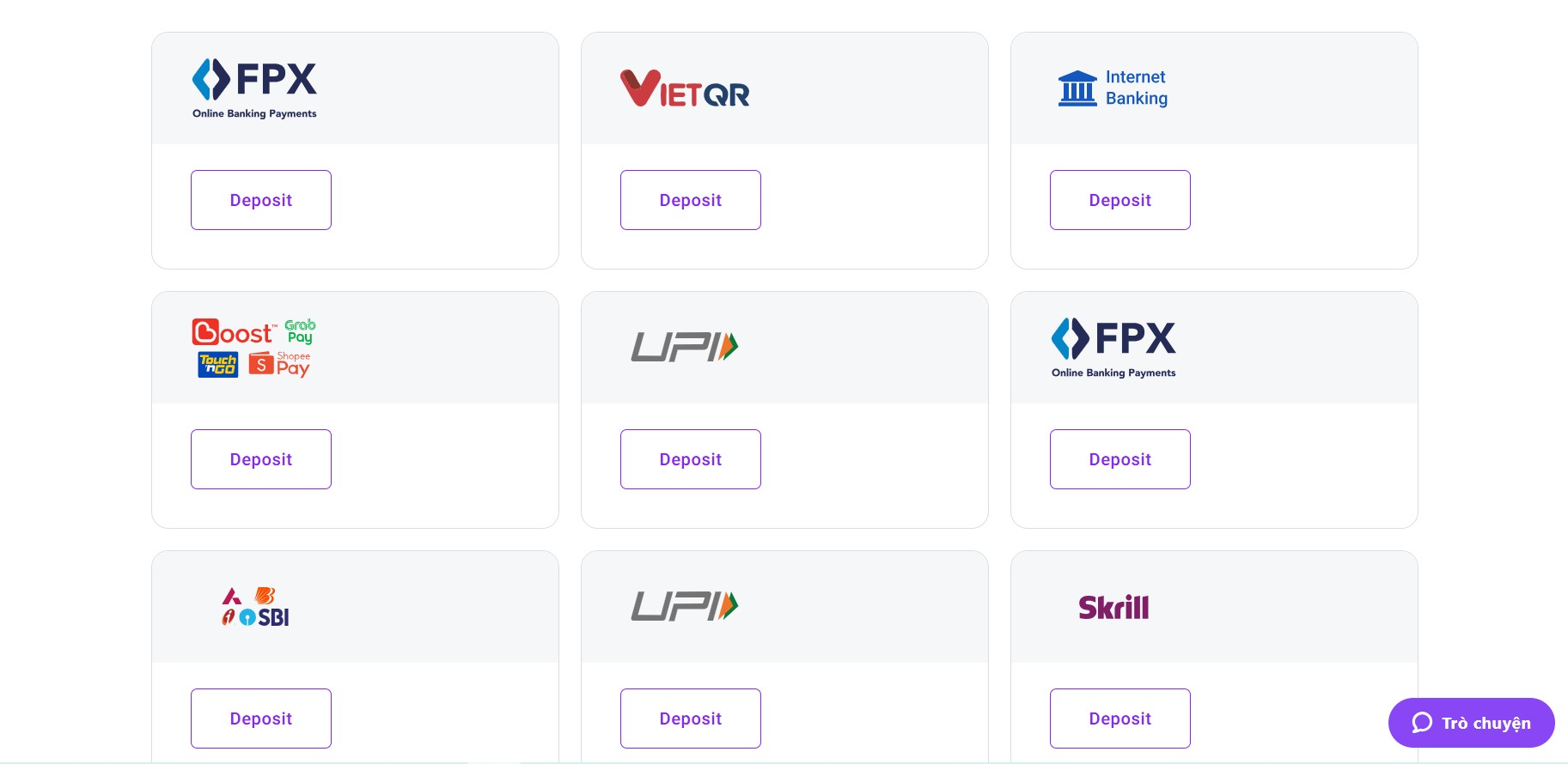 Một số phương pháp nạp/rút tại MTrading Một số phương pháp nạp/rút tại MTrading