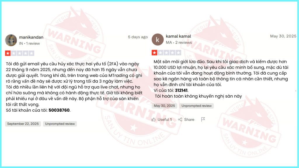 Đánh giá sàn MTrading | Review MTrading Broker Nhan xet tren Trustpilot